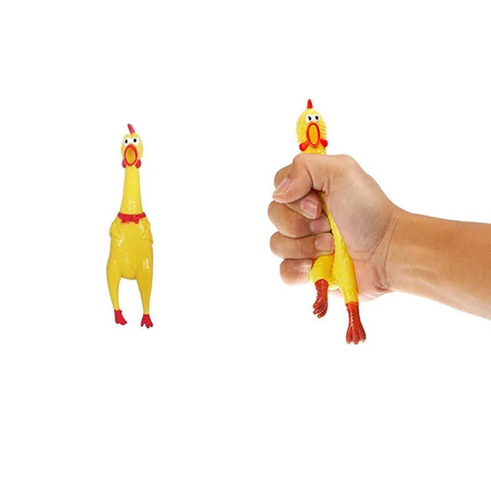 2pc Fun Pet Dog Shrilling Rubber Chicken Chew Sound Squeeze Screaming Toy Small