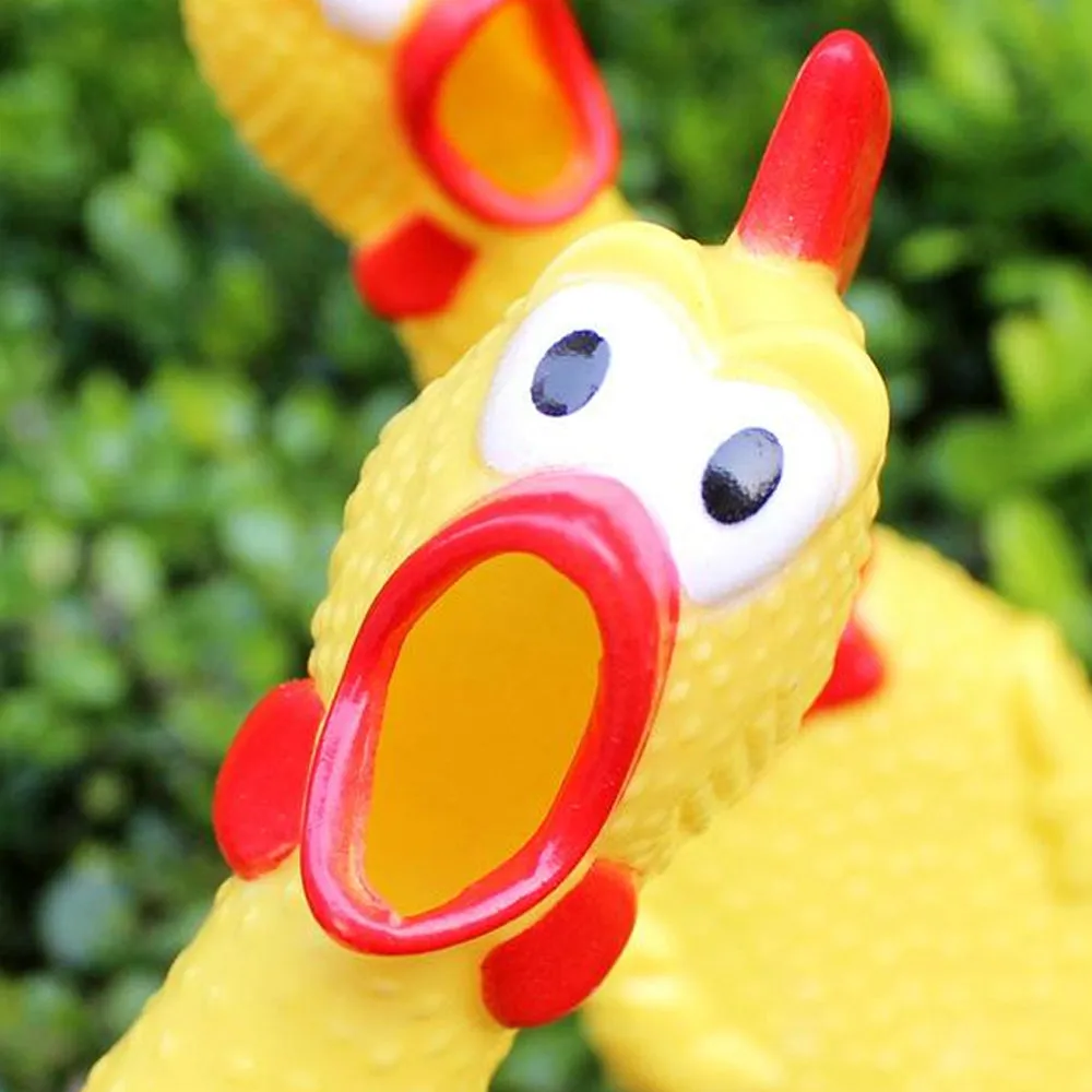 2pc Fun Pet Dog Shrilling Rubber Chicken Chew Sound Squeeze Screaming Toy Small