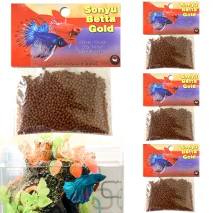 4 Packs Goldfish Pellets Betta Gold Baby Fish Food 1.25oz Floating Each Tropical