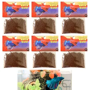 6 Packs Floating Fish Food Pellets 1.25oz Each Betta Gold Baby Tropical Goldfish