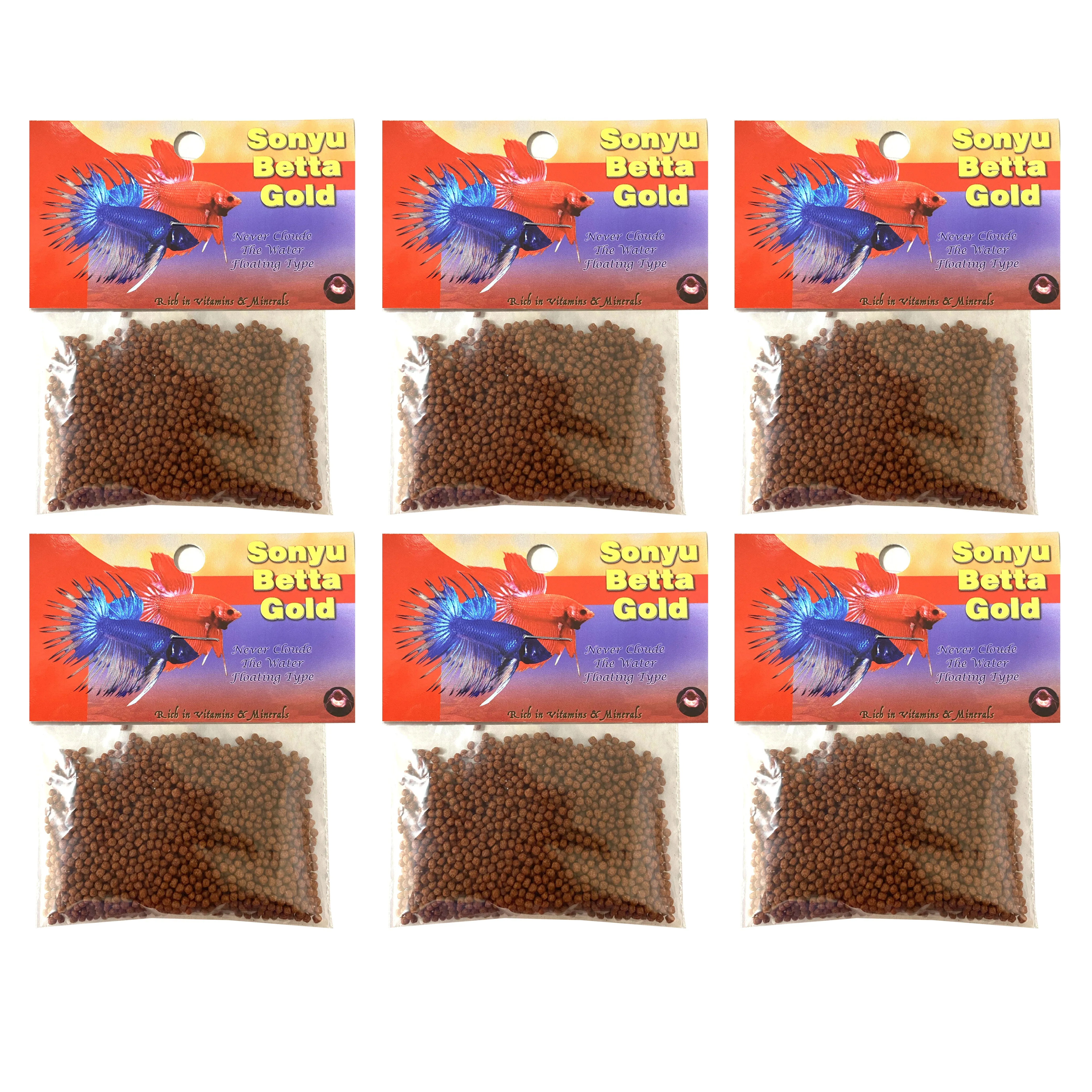 6 Packs Floating Fish Food Pellets 1.25oz Each Betta Gold Baby Tropical Goldfish