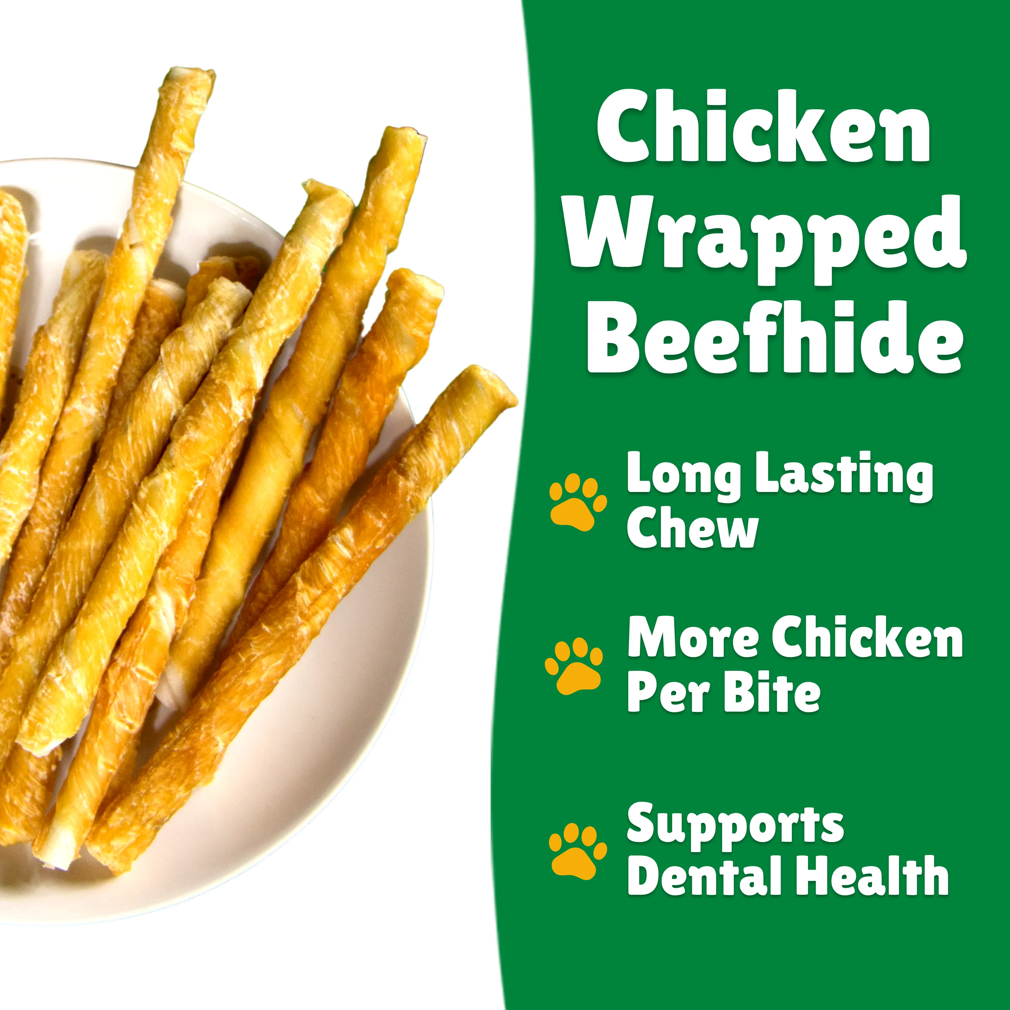 Chicken Wrapped Beefhide Dog Treats for Small Dogs