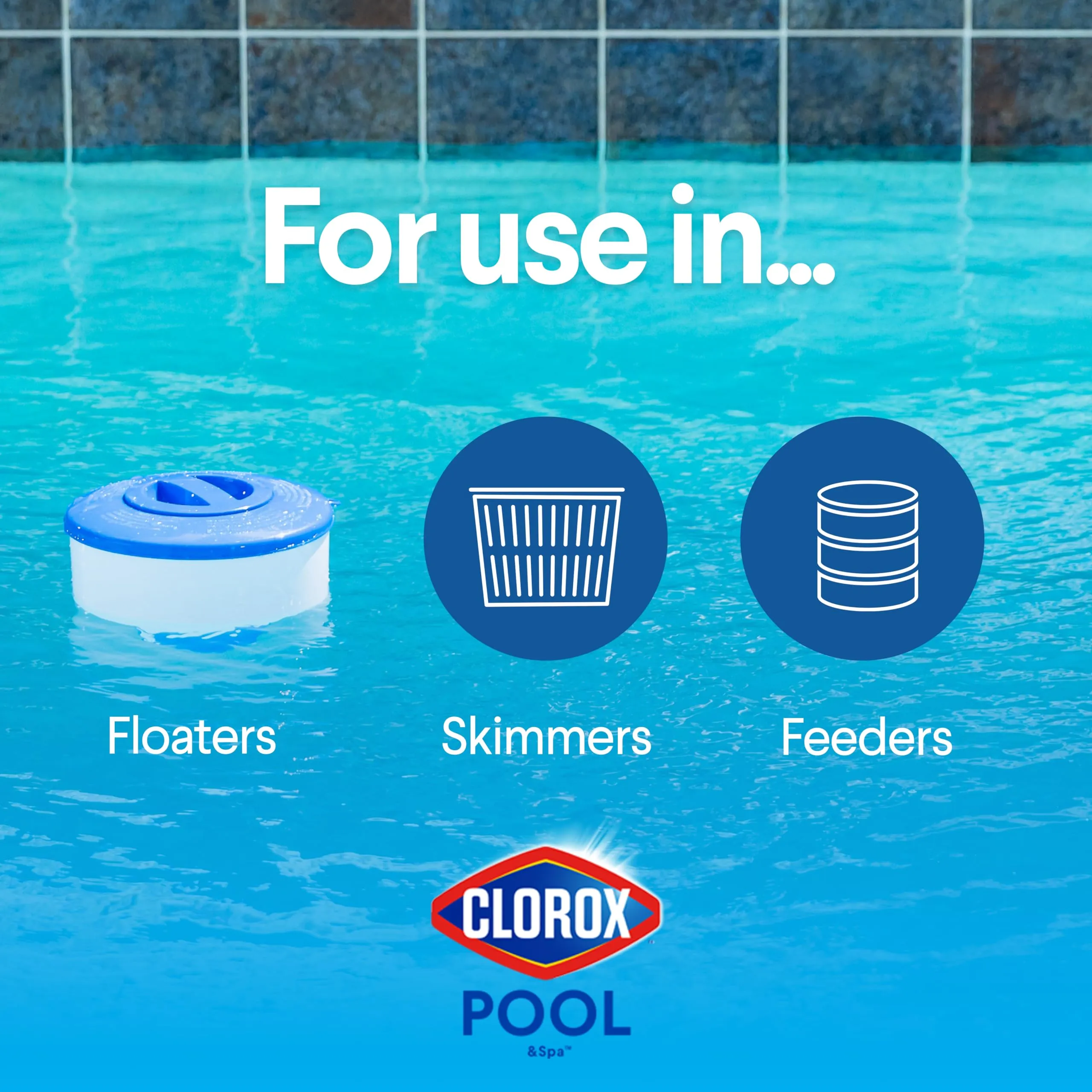 Clorox Pool&Spa XTRABLUE Plus 3 Chlorinating Tablets, Individually Wrapped, Kills Bacteria & Stops Algae (35 LB)