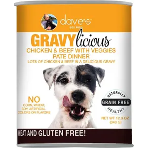 Dave's Dog Grain Free Gravylicious Chicken And Beef 12oz. (Case of 12)