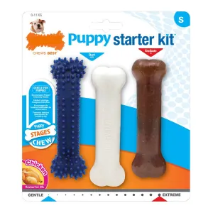 Dog Chewing Toy by Nylabone Extreme Chew Starter Kit Puppies Chicken Nylon Thermoplastic 3 Pcs