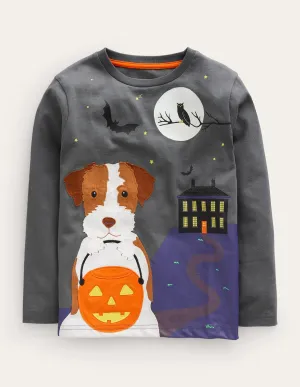 Halloween Appliqué T-shirt-Smoke