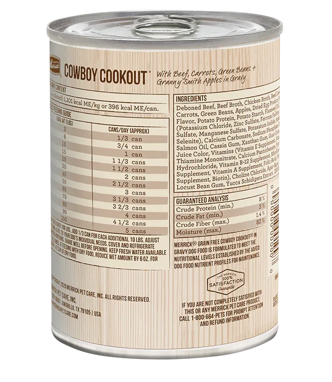 Merrick Can Grain Free Cowboy Cookout 13oz 12ct