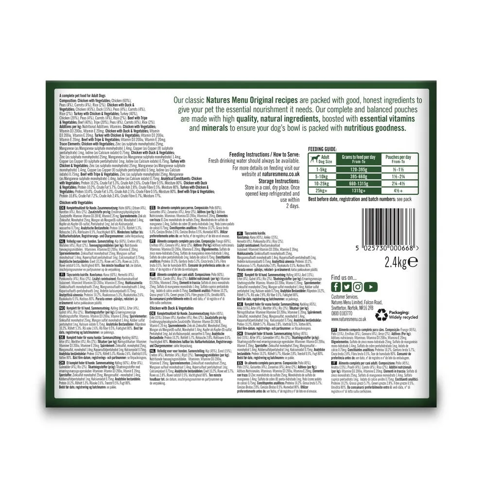 Natures Menu Dog Adult Multipack Pouches 8 x 300g