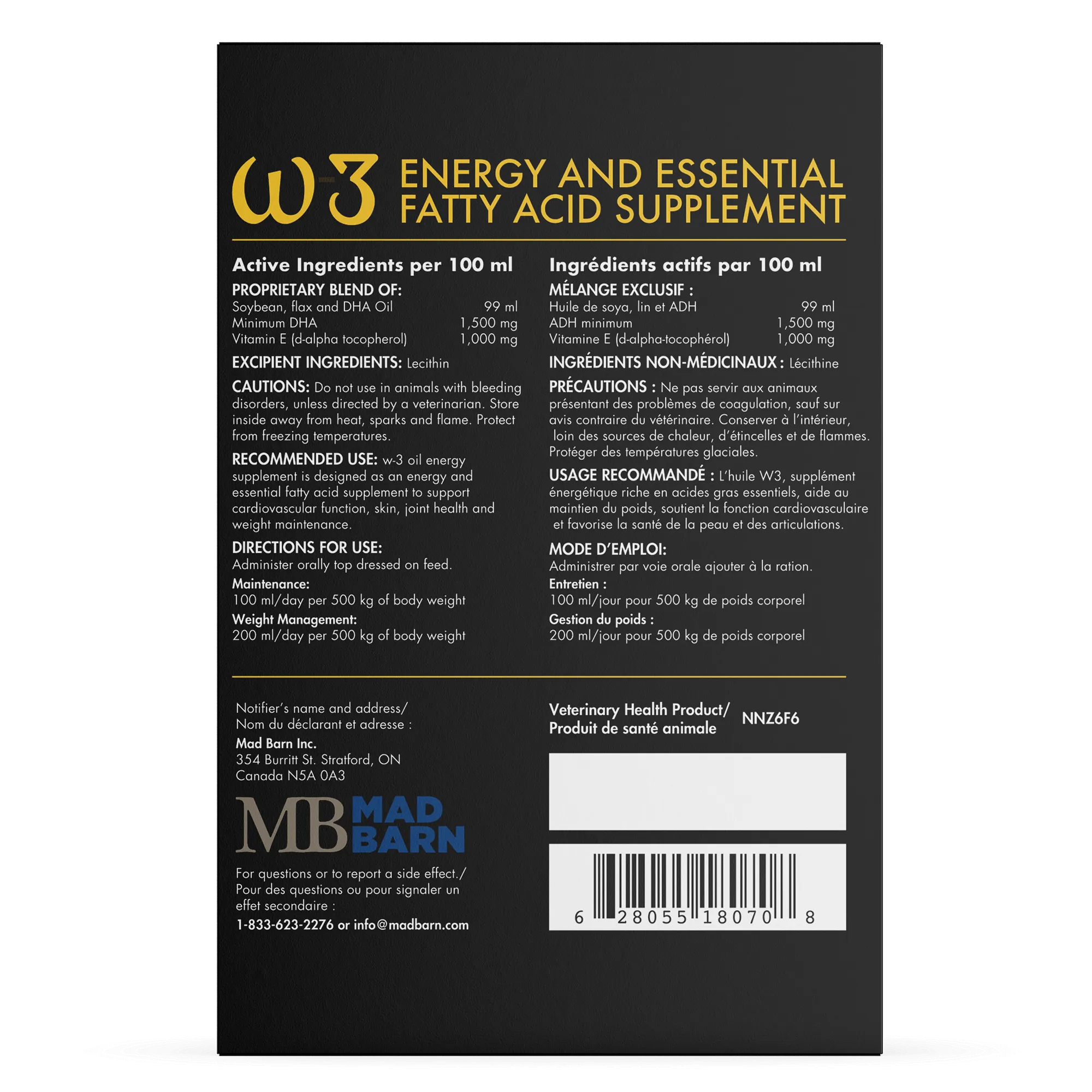 w-3 oil 2x DHA 5L Mad Barn